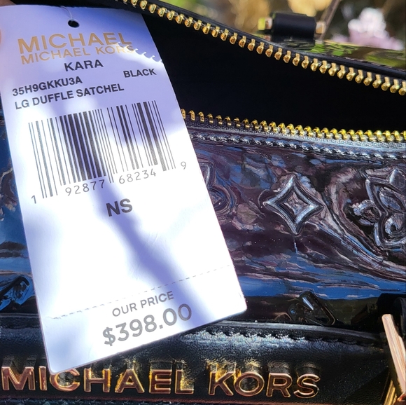 COPY - 🆕️NWT Authentic MICHAEL KORS MIRROR METALLIC KARA LARGE SATCHEL DUFFLE B - Picture 11 of 12